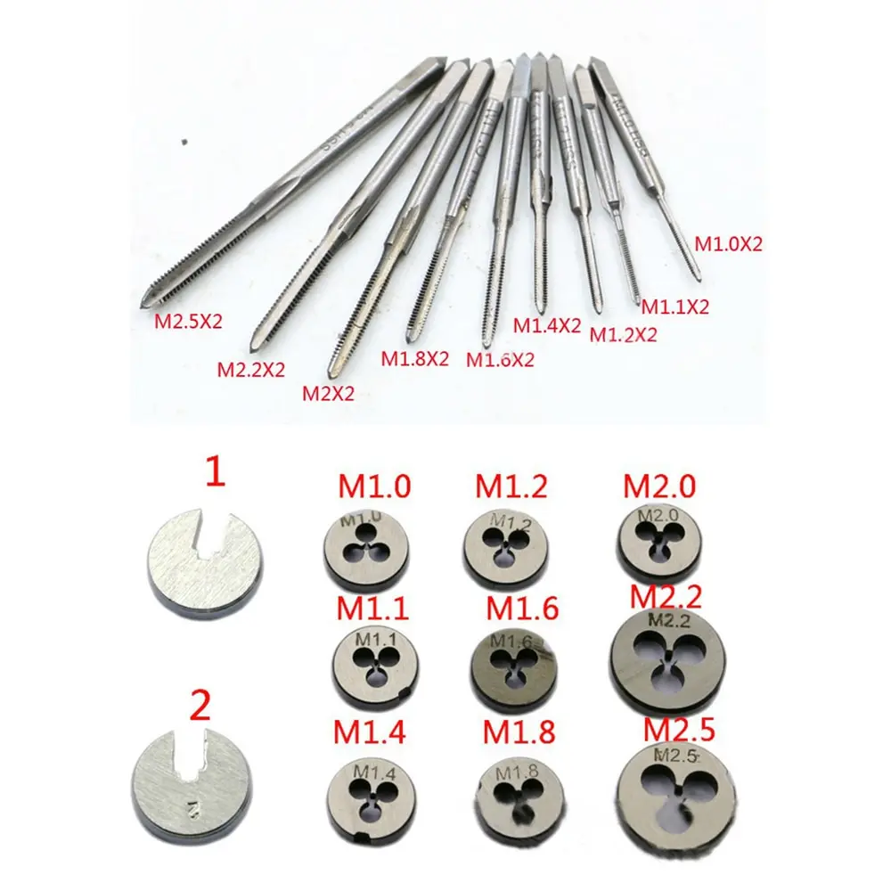 

31pcs HSS Tap & Die Set with Small Tap Twisted Hand Tools and M1 - M2.5 Hand Screw Thread Plugs Taps Dies DIY kit hand Tools