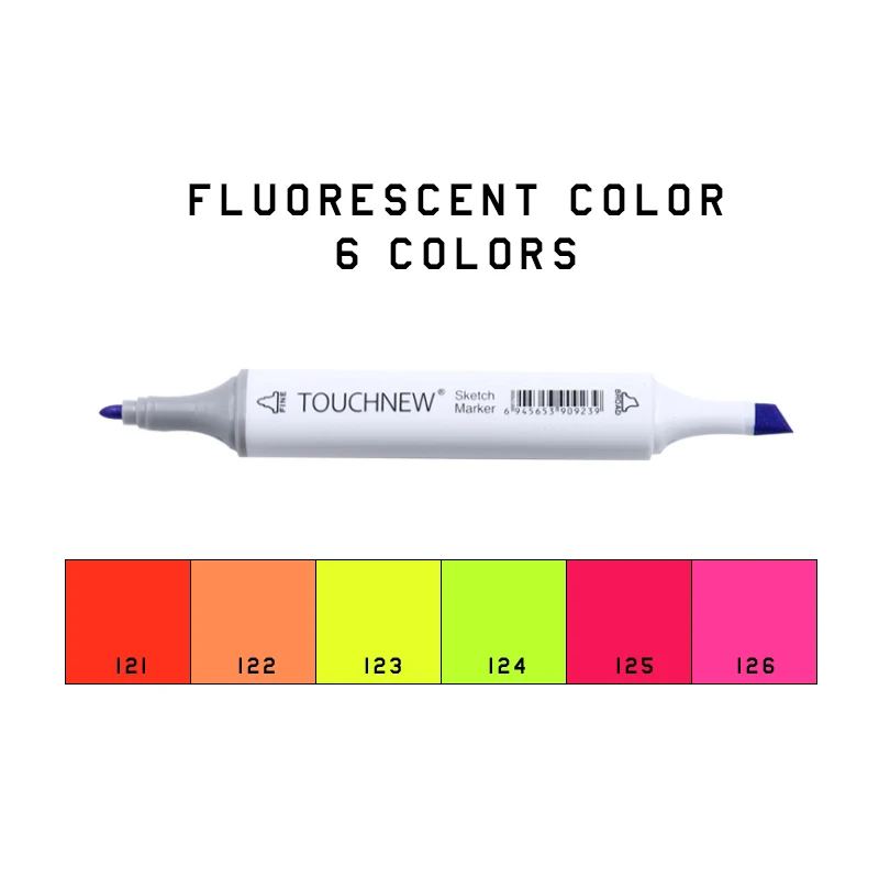 168 цветов, набор маркеров для ручек, двойная головка, маркеры для эскизов, кисть для стандартного пейзажа, рисование манга, анимационный дизайн, товары для рукоделия - Цвет: 6fluorescent-white