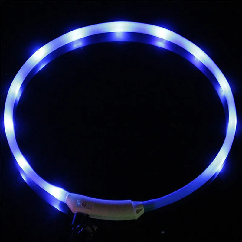 

LED Dog Collar Flashing Light Waterproof Night Safety Belt Rechargeable 70CM Dropshipping Mar19