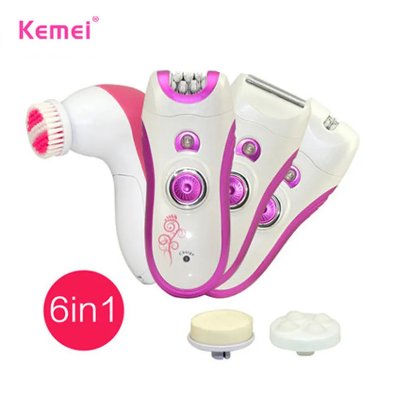 

Kemei 6 in1 Elecric Epilator for Women Hair Removal Machine Multifunctional Lady Shaving Tools for Female Whole Skin Care