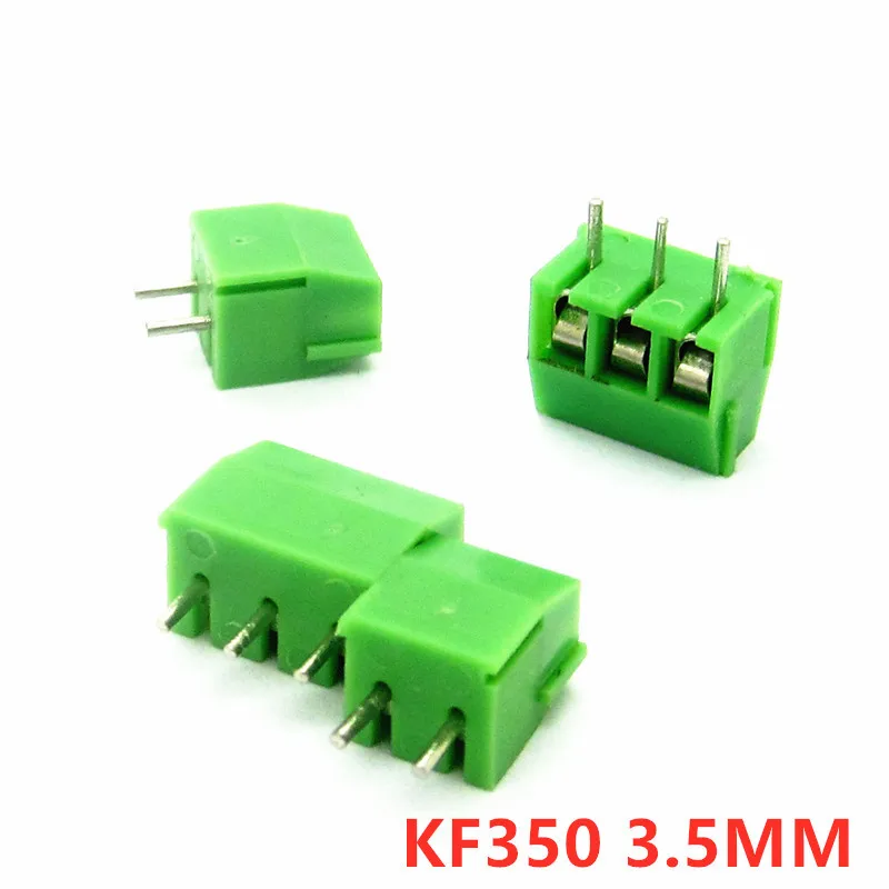10 шт. зеленый штифт KF350 2P 3P 3 5 мм Клеммная колодка соединитель amphenol 250 В/10