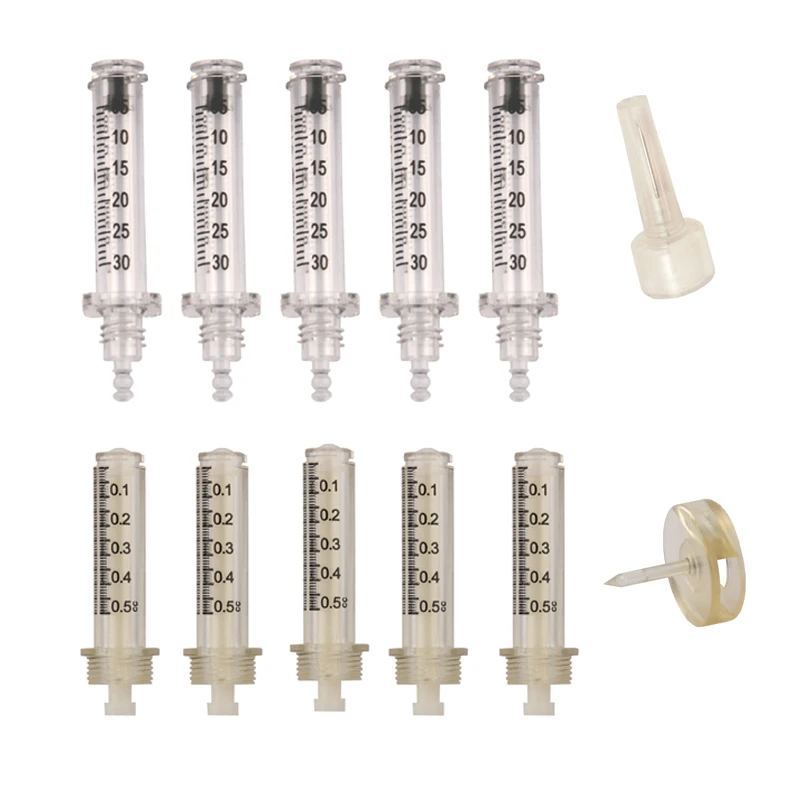 

0.3mL/0.5mL seal Disposible Syringe Ampoule head needle for hyaluron gun pen High Pressure wrinkle removal water syringe 20pcs