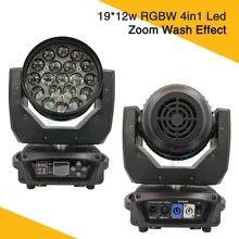 2 шт./лот 19*12 Вт Led Zoom Wash светильник RGBW движущиеся головки сценический луч светильник s для DJ события