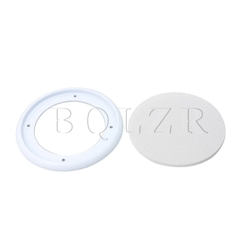 

BQLZR 4" Car Speaker Grille Decorative Circle Guard Mesh Cover Loudspeaker Protective Net Cover DIY Speaker Accessories White
