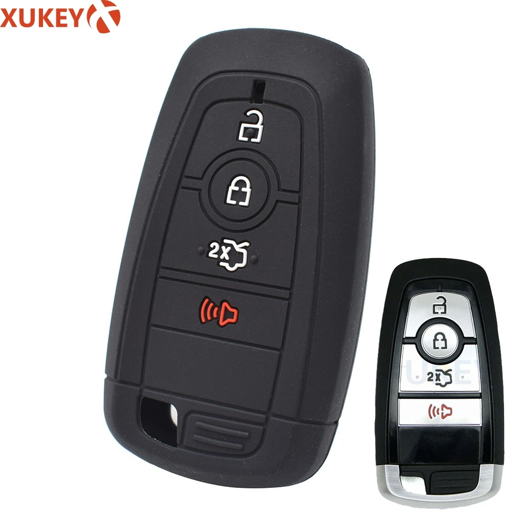 Silicone Key Case Cover For Ford Mustang Fusion Edge Explorer Expedition Keyless Remote Key Fob Shell