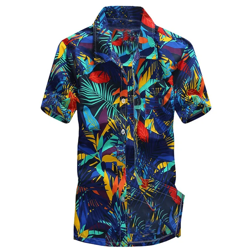 Новинка; Лидер продаж для мужчин летние модные Bohe цветочный короткий рукав BeachSlim Fit рубашка принт Повседневная футболка футболки рубашка