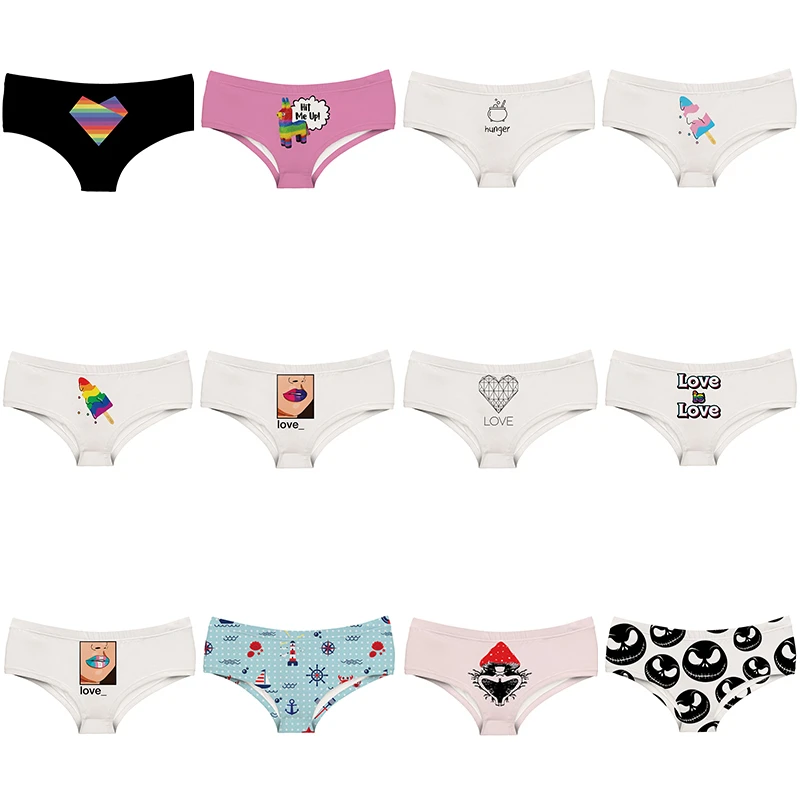 

Lighthouse Rainbow Ice-cream Sexy Hot Print Female Lingerie Thongs Briefs Underwear For Women Cute Panties For Lady