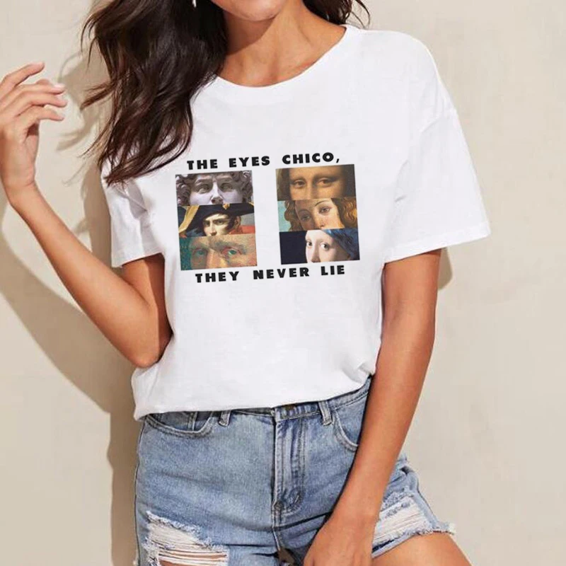 Давид микеланжело женская футболка Винсента Ван Гога, летняя футболка с коротким рукавом Харадзюку, белая футболка