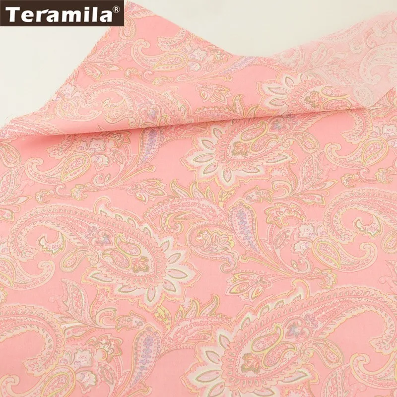 Хлопок teramila ткань печатный элегантный светильник розовый королевский дизайн двора Quiting лоскутное саржа постельные принадлежности Квилтинг, Скрапбукинг Tela