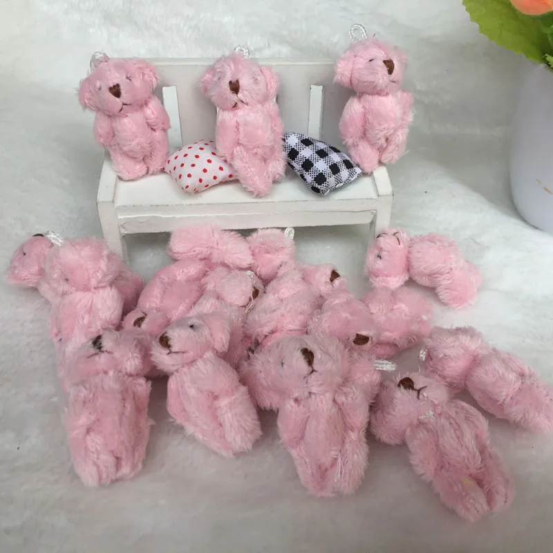 100PCS/LOT Joint Bear Plush Toy Stuffed Animal Soft Doll Teddy Bears 4.5CM Stuffed Plush Pendant Kids Toys Wedding Gifts GMR087 100PCS/LOT Joint Bear Plush Toy Stuffed Animal Soft Doll Teddy Bears 4.5CM Stuffed Plush Pendant Kids Toys Wedding Gifts GMR087
