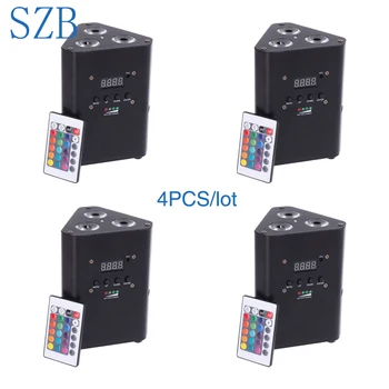 

4 PCS SZB 3pcsX10W 4in1 RGBW Battery Powered IR Par Light for DJ Nightclub Party Disco/SZB-IRPL0310