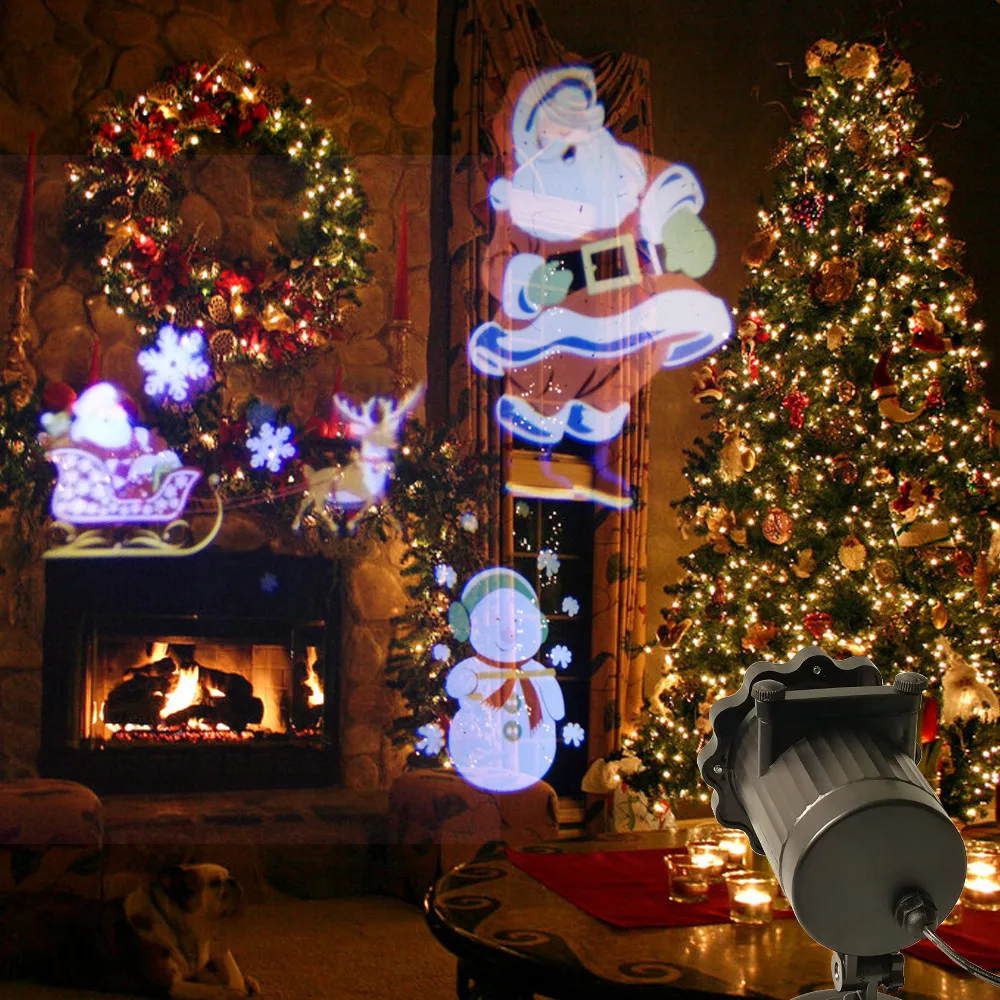 

Animated LED Projector Light with 4 Different Slides Outdoor/Decking & Patio Lighting Remote Control for Garden Xmas Patio