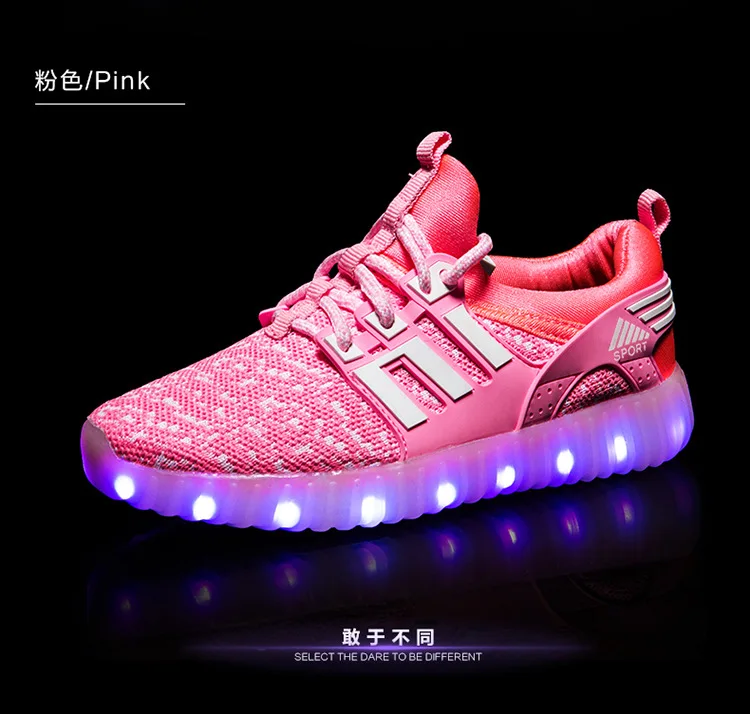 Новинка, Детские светящиеся кроссовки с USB, светящаяся детская обувь со светодиодной подсветкой, тапочки для девочек, светящаяся обувь для мальчиков