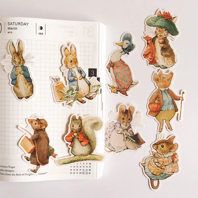 

9pcs DIY Cute Peter Rabbit Sticker / diary photo album sticker for Notebook