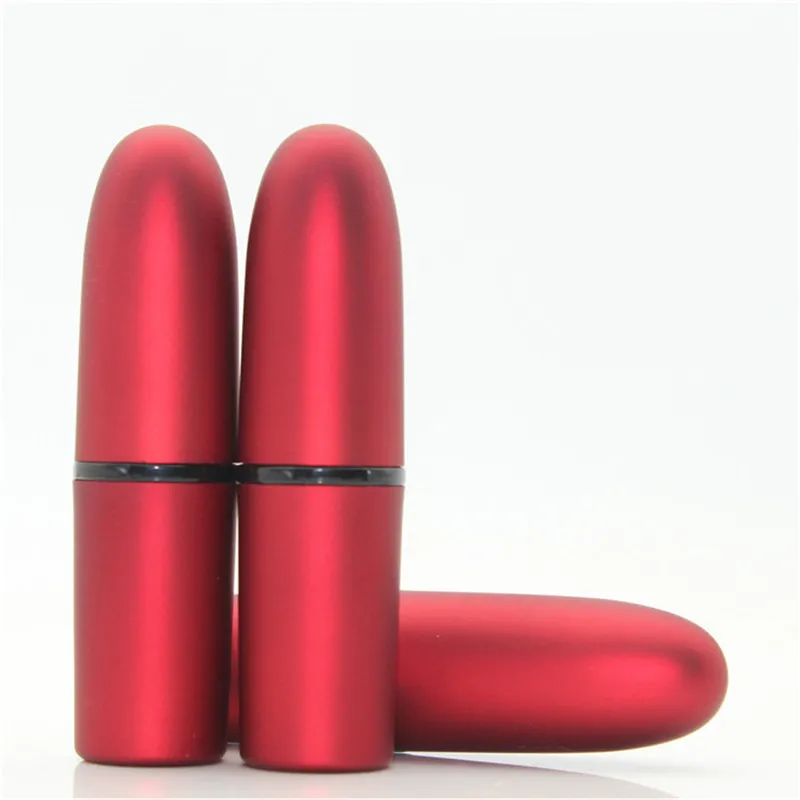 12ps/lot High Quality, Empty,Elegant, Red Bullet shape Lipstick tube refillable DIY Cosmetic