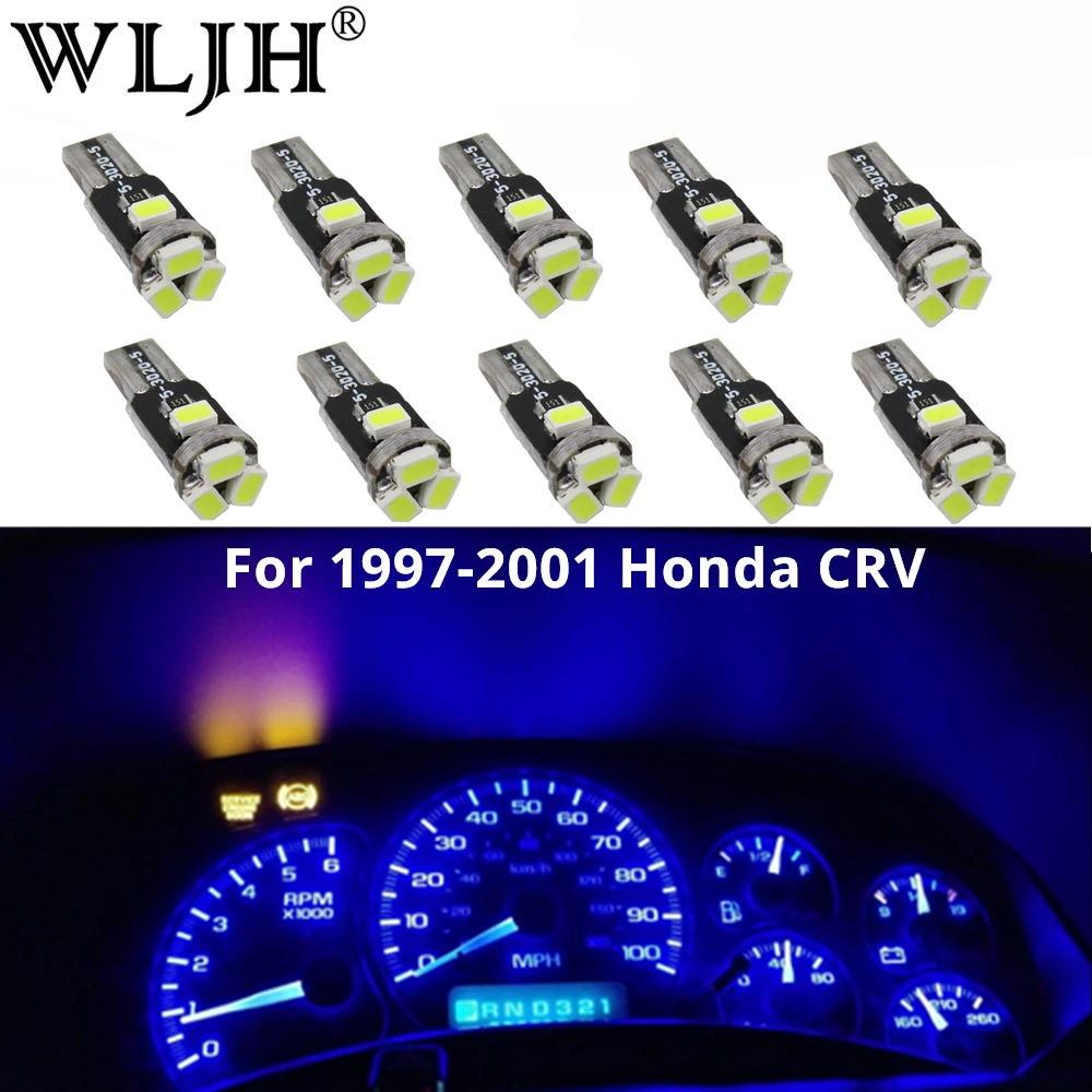 WLJH 10x T5 светодиодный автомобильный светильник 7 цветов 85 74 37 73 286 клиновидная