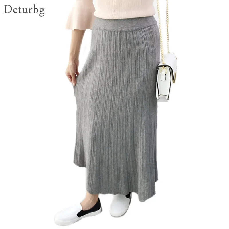 Buy Deturbg Women's Stripes Pattern Long Skirt Ladies