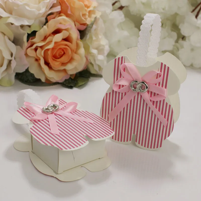 

6PCS Baby Suspender Trousers Candy Gift Boxs Wedding Dragee Box Cookie Packaging Cardboard Box Flower Gift Bags Wrapping