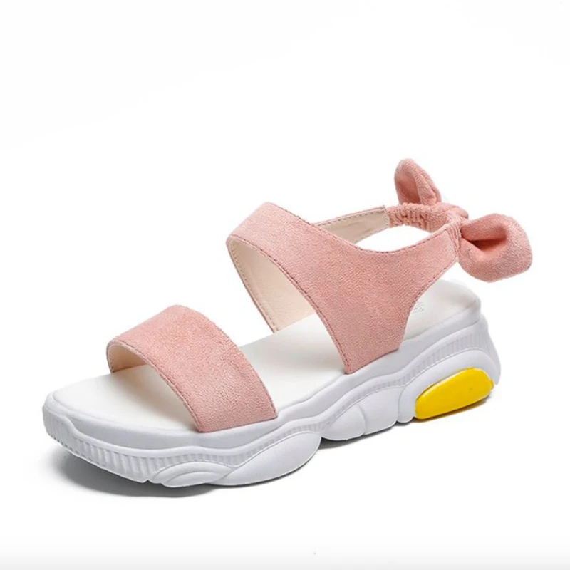 

Women Sandals 2019 Fashion Summer Shoes Flats Platform Breathable sandals Sweet butterfly-knot Thick Heels Women Shoes