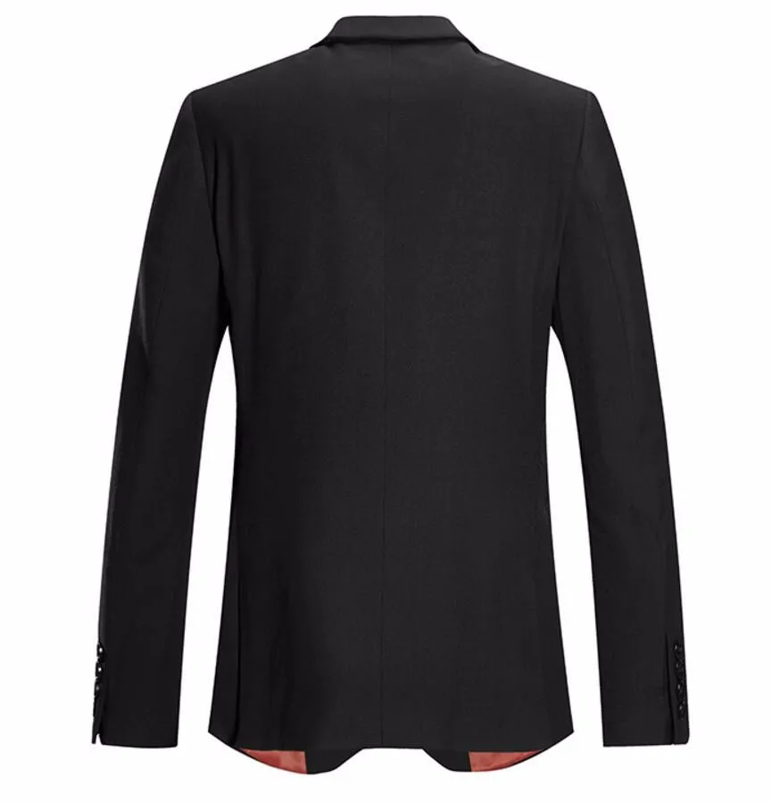 Черный цвет мужской костюм куртка Досуг Мода Бизнес интервью Молодежная версия костюм пиджак Формальные случаи на заказ мужской костюм