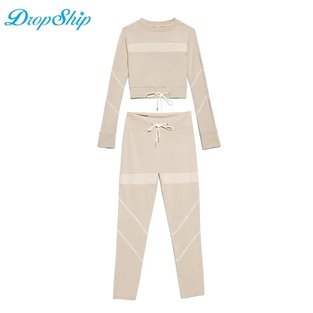 Best Offers Dropship Casual Hot Sell Autumn Four Needle Six Line Motion Two-piece Suit Split Joint Pulling Rope Athletic For Woman Clothing Best Offers Dropship Casual Hot Sell Autumn Four Needle Six Line Motion Two-piece Suit Split Joint Pulling Rope Athletic For Woman Clothing
