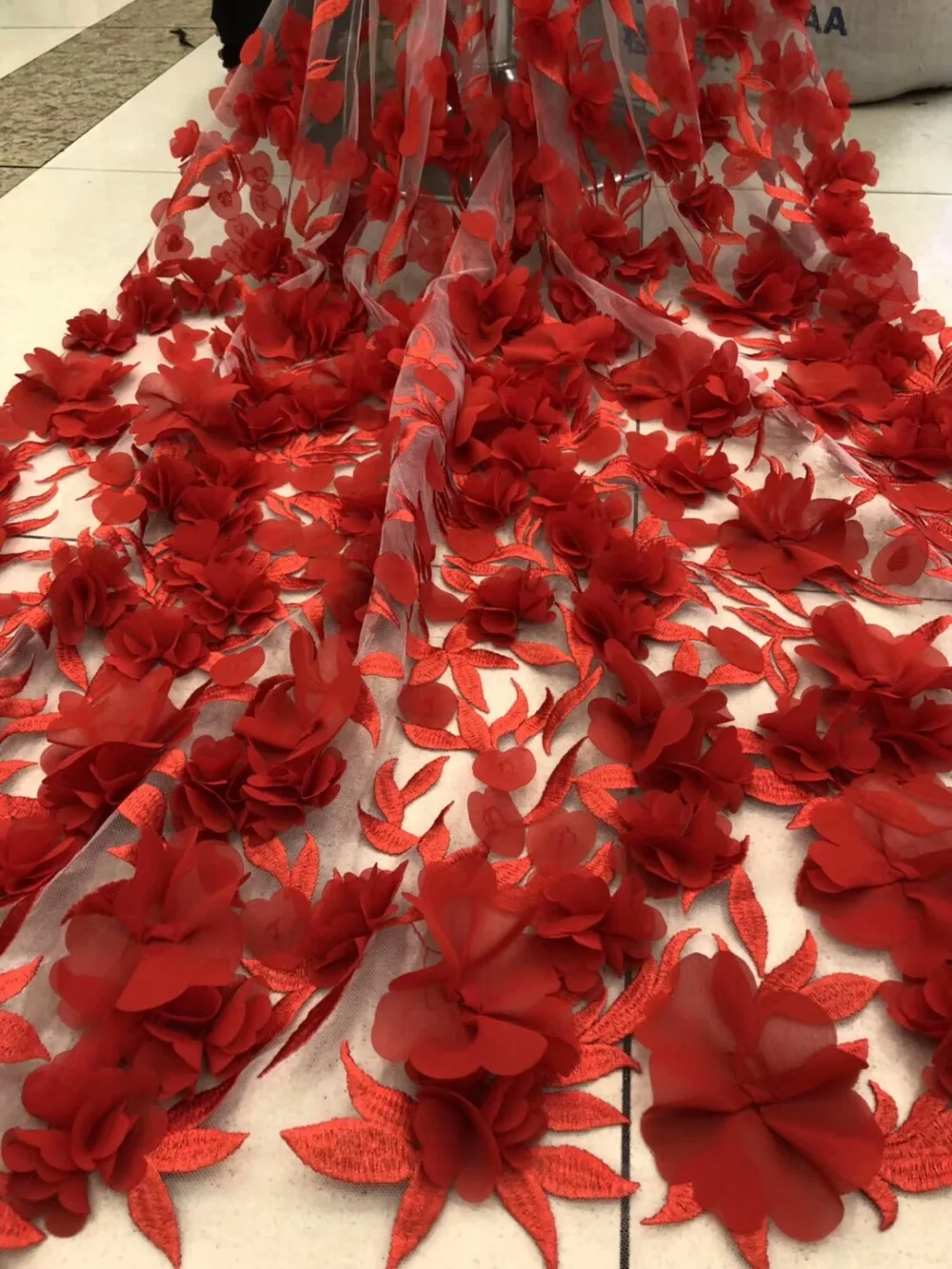 Нигерийская Свадебная кружевная ткань высокое качество розовые 3D цветы с Бисером кружевная ткань изящный дизайн африканская кружевная ткань RF375