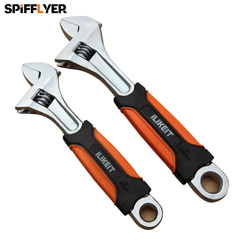 

8" 10" Adjustable Wrench Spanner Torque Wrench Bike Car Repair tool Water Pipe Bathroom Workshop Hand Tools