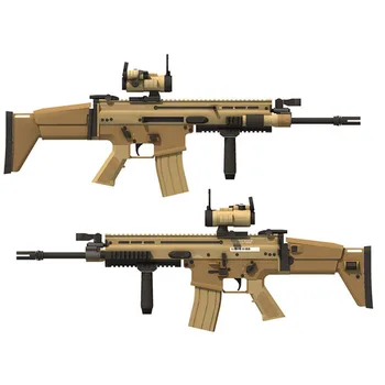 

DIY Papercraft 1:1 FN SCAR-L MK16 Actual Size Assault Rifle Paper Model Assemble Hand Work 3D Puzzle Game Kids Toy