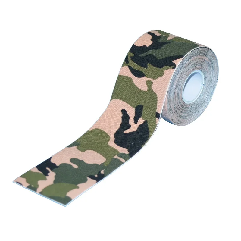 Печатная лента Кинезиология Camo 5 см x 5 м Rock Solid, водонепроницаемая гибкая спортивная лента спортивная волейбольная Золотая Спортивная безопасность