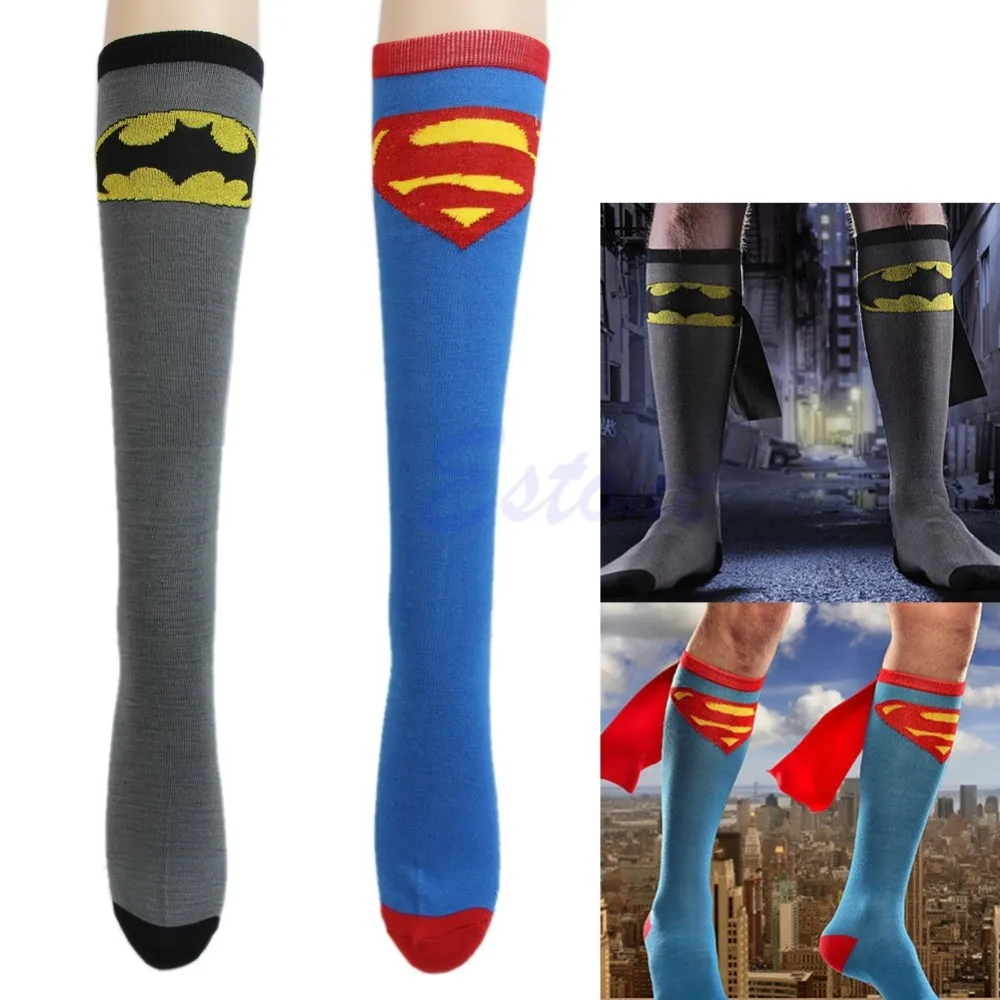 Супер герой, Супермен, Бэтмен колено с мысом Футбол носки для девочек косплэй костюм ZL661