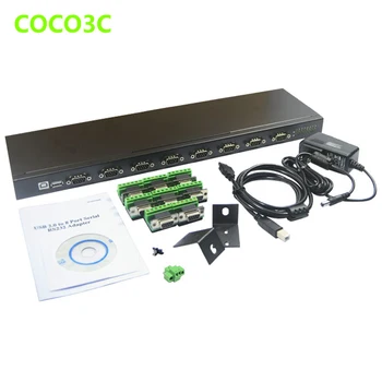 شراءUSB 2.0 إلى 8 ميناء RS 422 485 صندوق الفاصل المنفذ التسلسلي RS422 RS485 ميناء مهايئ توزيع محول