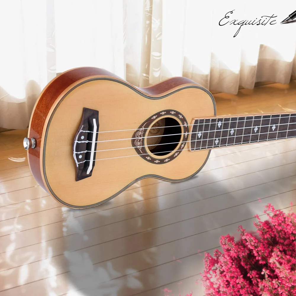 

21" Ukelele Soprano Ukulele Spruce 42mm Slim Design Mahogany Fingerboard High Gloss Surface Smooth and Beautiful