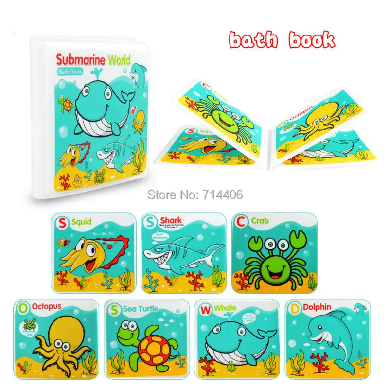 Waterproof Baby Bath Book Learning Animal Speaker food Undersea World