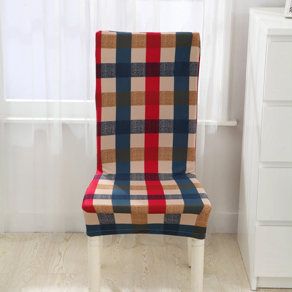 Buy AGQXGZ Red and blue plaid chair covers for living