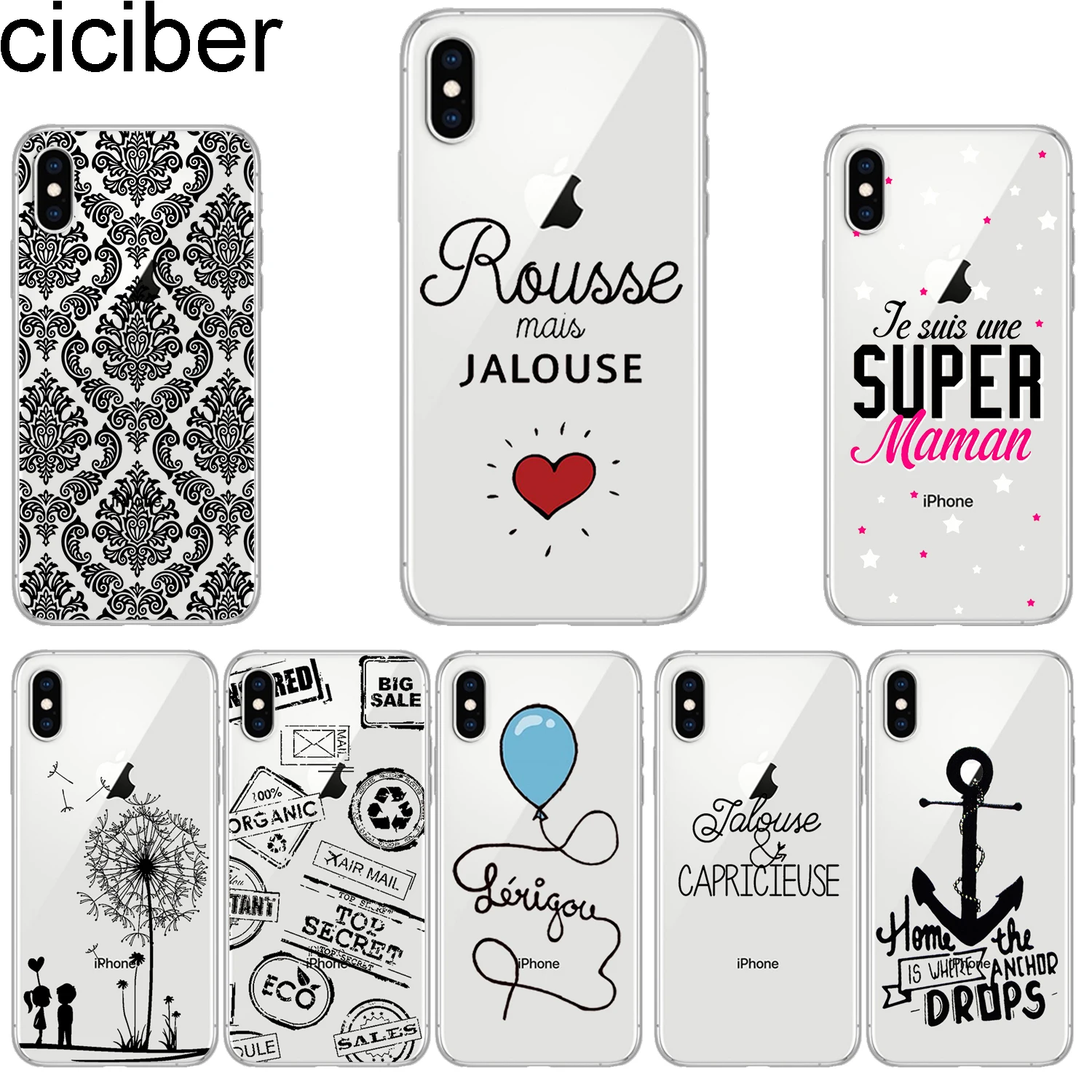 Ciciber чехлы для телефонов iPhone 11 Pro Max 8 7 6 6s Plus SE 5S Мягкий чехол из ТПУ X Xs XR XS