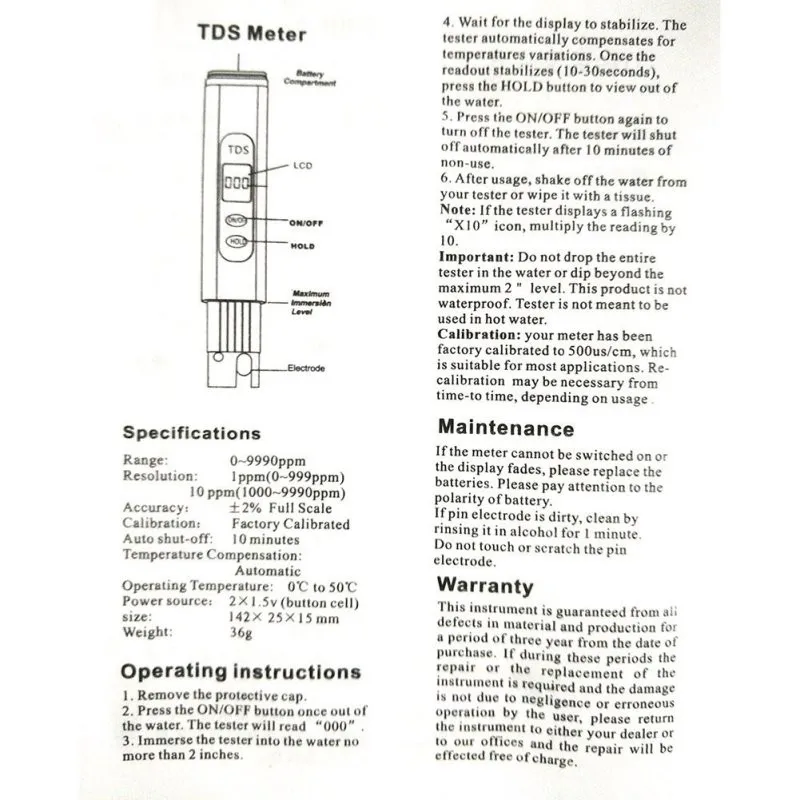 Цифровой тестер TDS тестер Аквариума Бассейн гидропоники воды монитор электролитическое устройство Тестирование инструменты