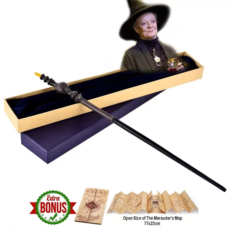 

42cm Professor Minerva McGonagall Magic Wand Metal Core Wands Gift Box Packing Christmas Students Gift