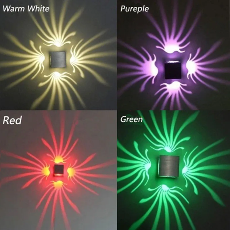 

EHOME Modern colourful led wall Light Aluminum wall sconce 3W AC110v 220V small decoration lamp for Aisle Bedroom KTV BAR