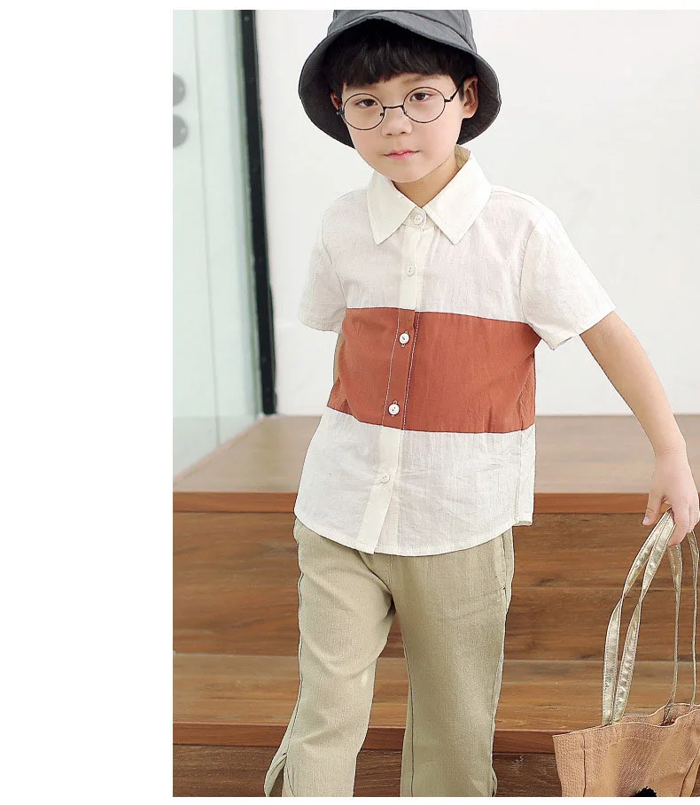 cotton short sleeve patchwork t shirts for teenage boys school blouse kids tops clothing children summer casual t shirt 2018 (26)