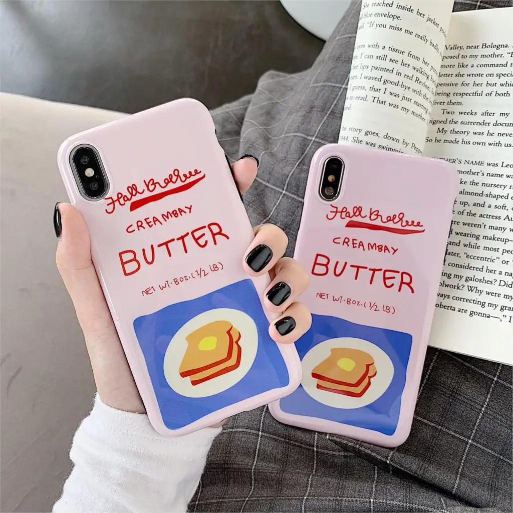 

New Arrival IMD For iphone 7 Case Butter Toast Phone Case For iPhone X XR XS Max 6 6S 7 8 Plus 10 Cover Soft TPU Funda for Capa