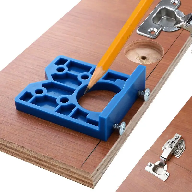 35mm Hinge Hole Drilling Guide Locator Hole Positioning Template Door Cabinets Woodworking Hinge Punching Installation Aid Tools