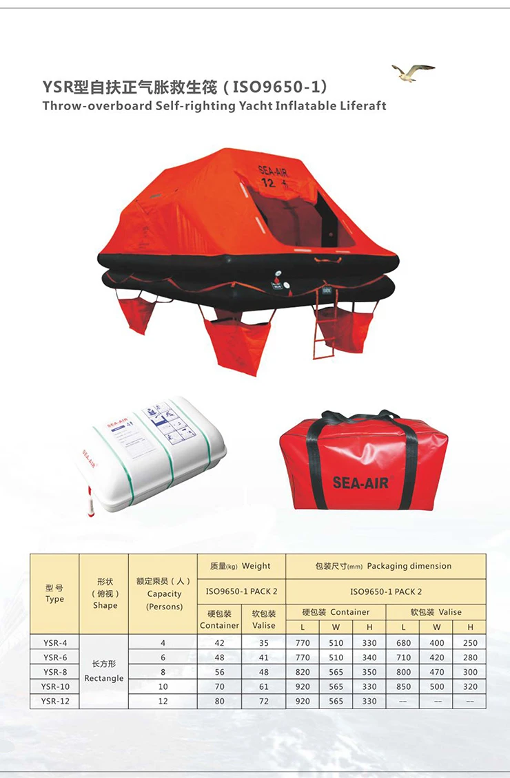 Перекидные доска self восстанавливающее yacht надувной спасательный плот на 4 персоны