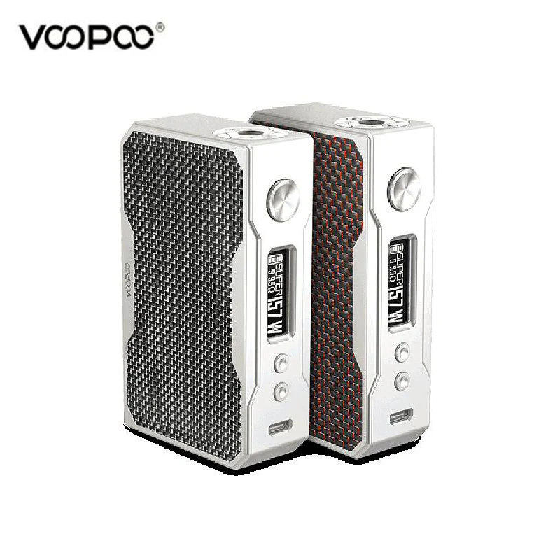 Original VOOPOO Drag 157W Carbon Fiber Box Mod VW/TC Vape Electronic Cigarette Drag Vapor MOD drag reduction