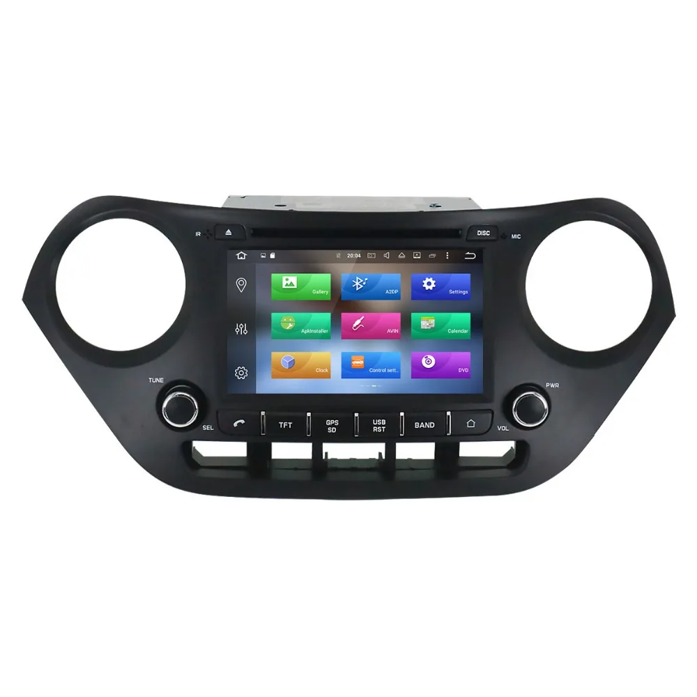 Top Radio Car DVD Player GPS Navigation Android 8.0 7.1 For Hyundai I10 I-10 2013-2018 left & right Stereo Headunit Multimedia Auto 2