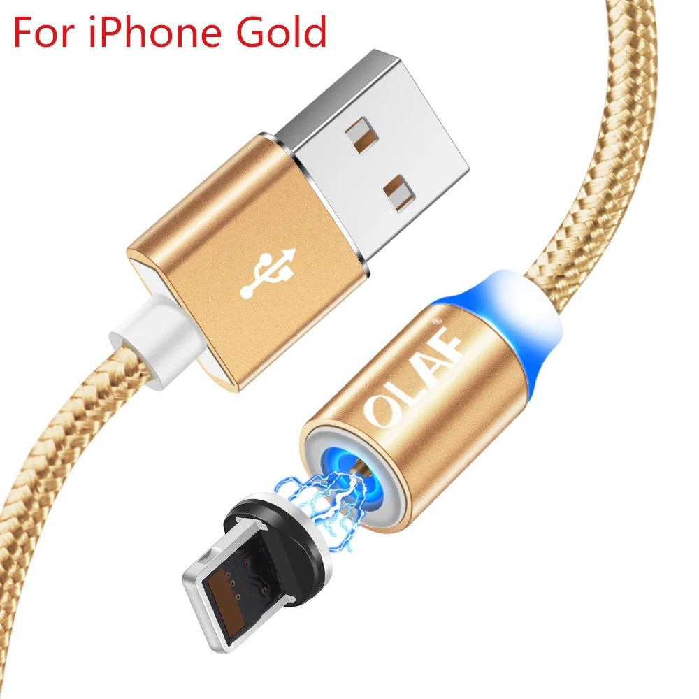 Магнитный usb-кабель Олаф для iPhone Xs, Xr, X, быстрая зарядка, Micro USB кабель, USB type-C, магнитное зарядное устройство для samsung, Xiaomi, huawei - Цвет: For ios with plug