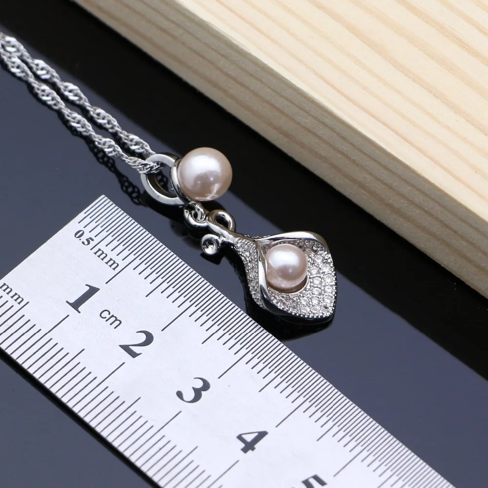 Preise Horn Braut Schmuck Sets Rosa Perlen Perle 925 Silber Schmuck Für Frauen Ohrringe Mit Stein Pendantce Ring Armband  Neckla Set