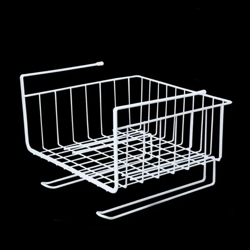 Iron Cupboard Hanging Basket Closet Shelf Hook Cabinet Storage Rack Holder Bathroom Kitchen Organizer Racks Accessories