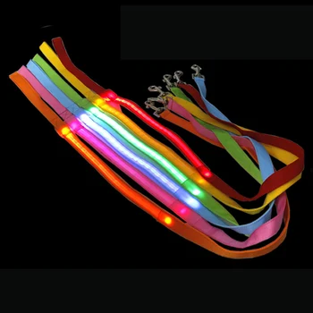 

Nylon LED Dog Collar Leash Light Night Safety LED Flashing Glow Pet Supplies Pet Cat Collars LED