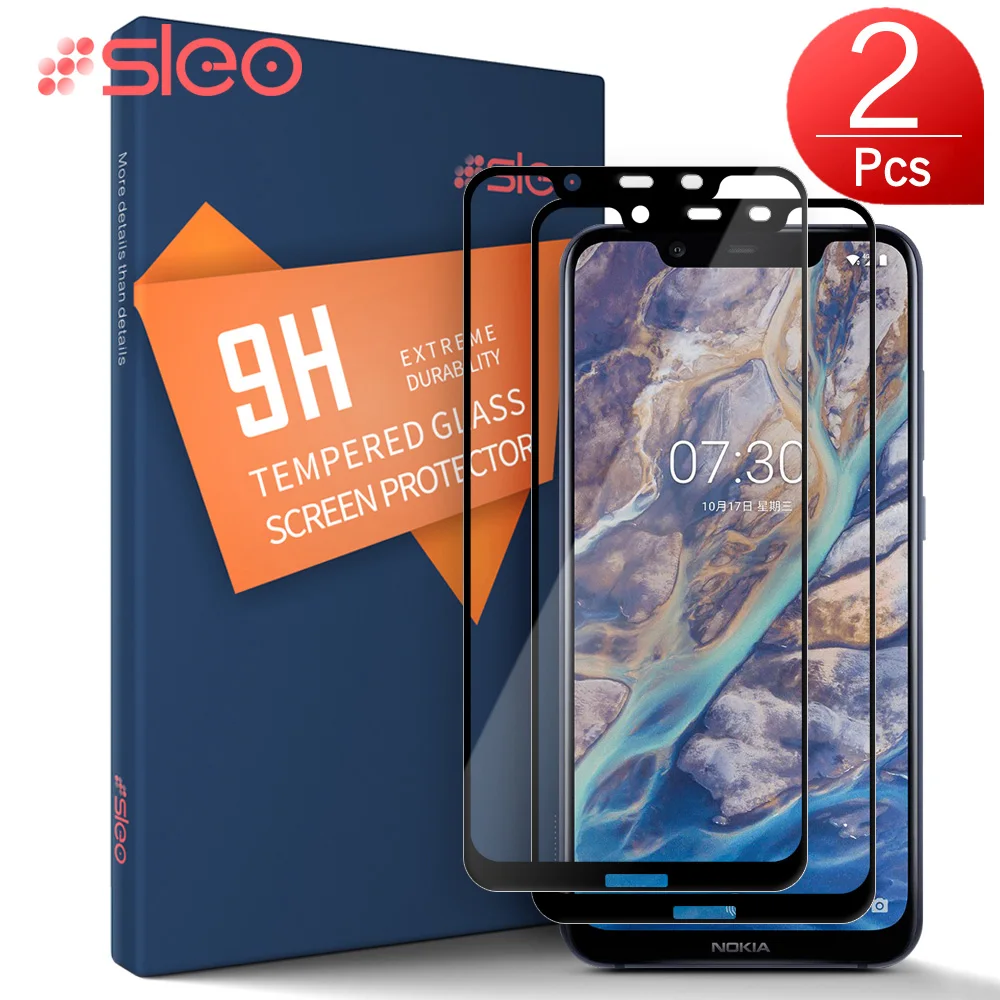 SLEO 2Pc For Nokia 8.1 Tempered Glass Full Cover 9H Screen Protector for Protective Film X7 6.18&quot | Мобильные телефоны и