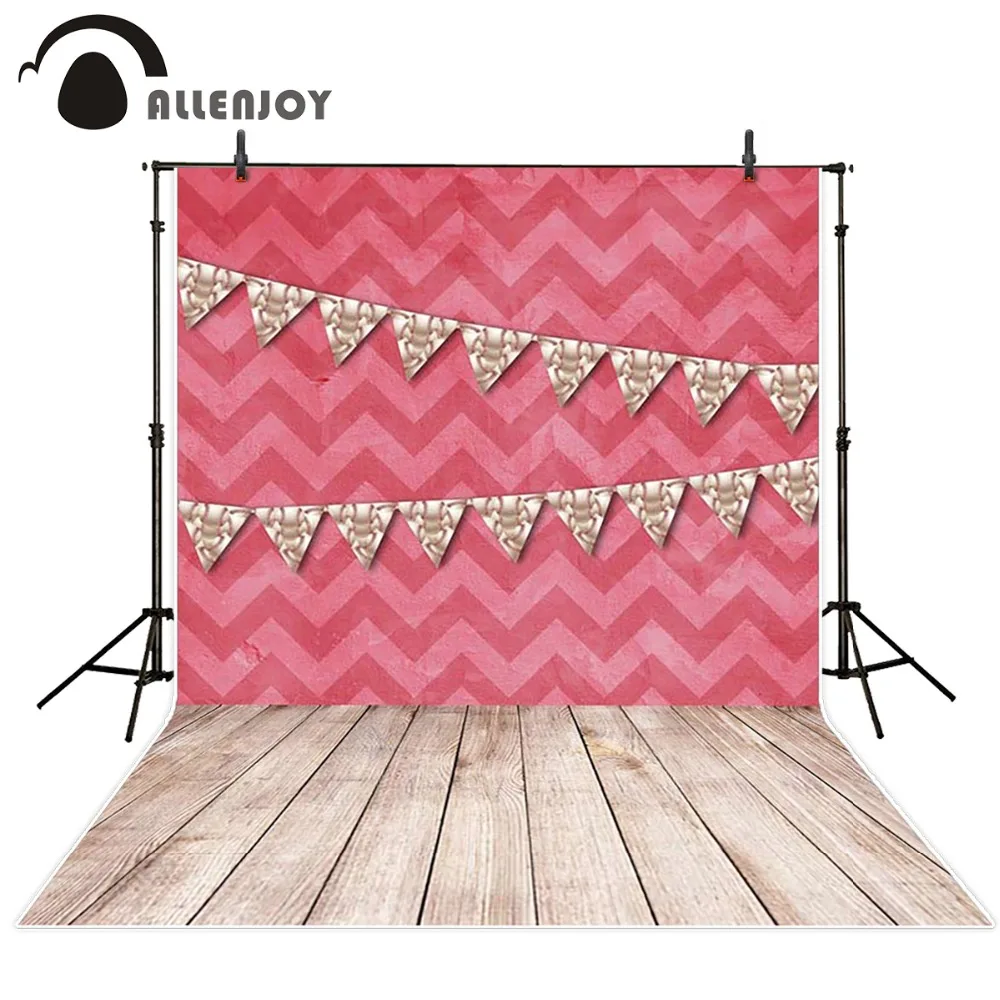 Allenjoy Fotografia tło Czerwone paski ściany banner drewniane podłogi dzieci księżniczka wiosna teł rekwizyty